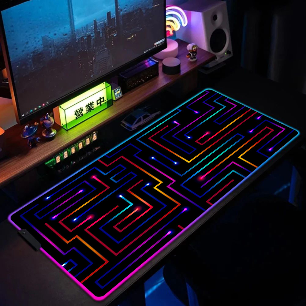 Gaming Accessories Pc Setup - Alfombrilla de ratón Xxl 900x400 Neon