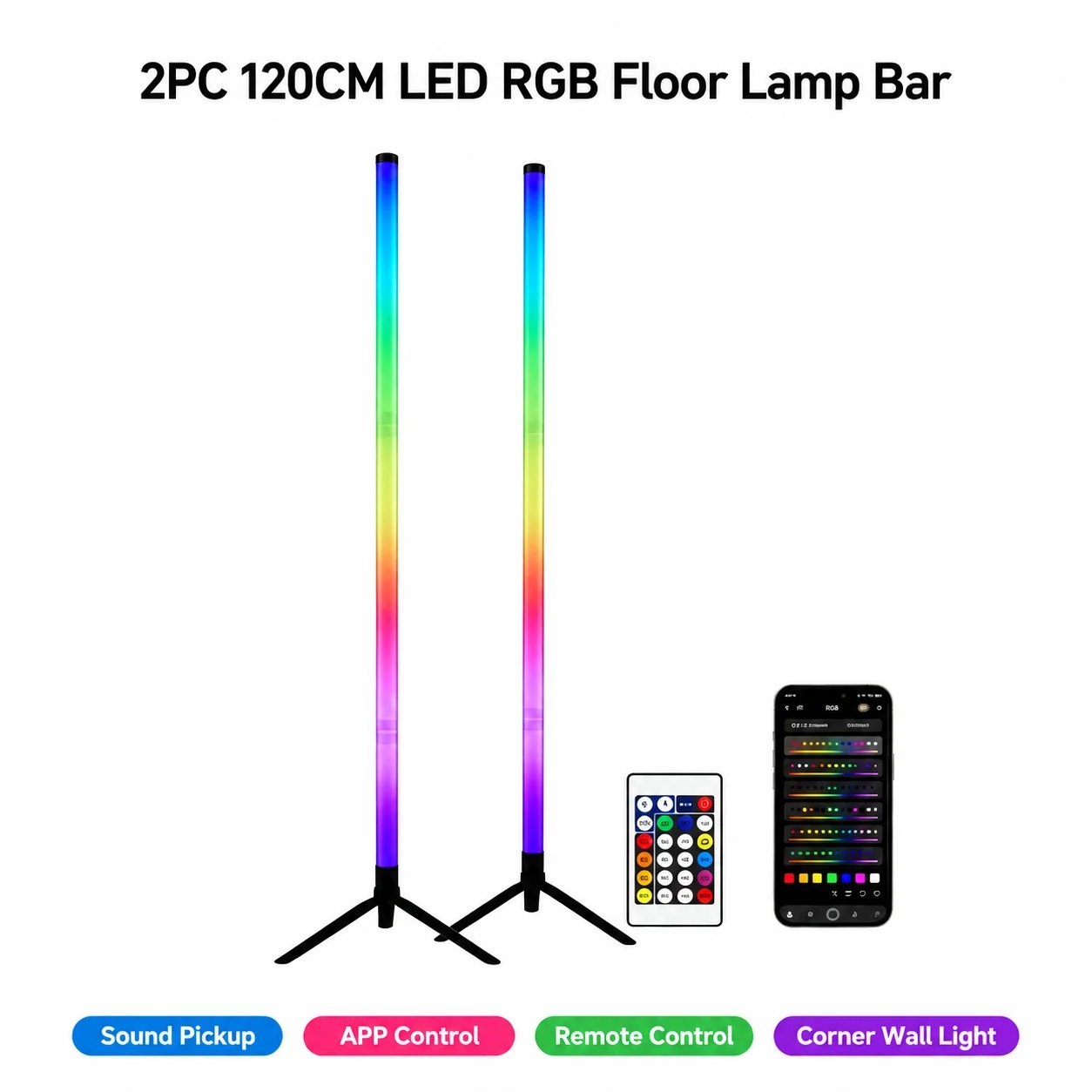 2 Lámparas de Pie RGB de 120 C - Gaming Accessories Led reseña y precio
