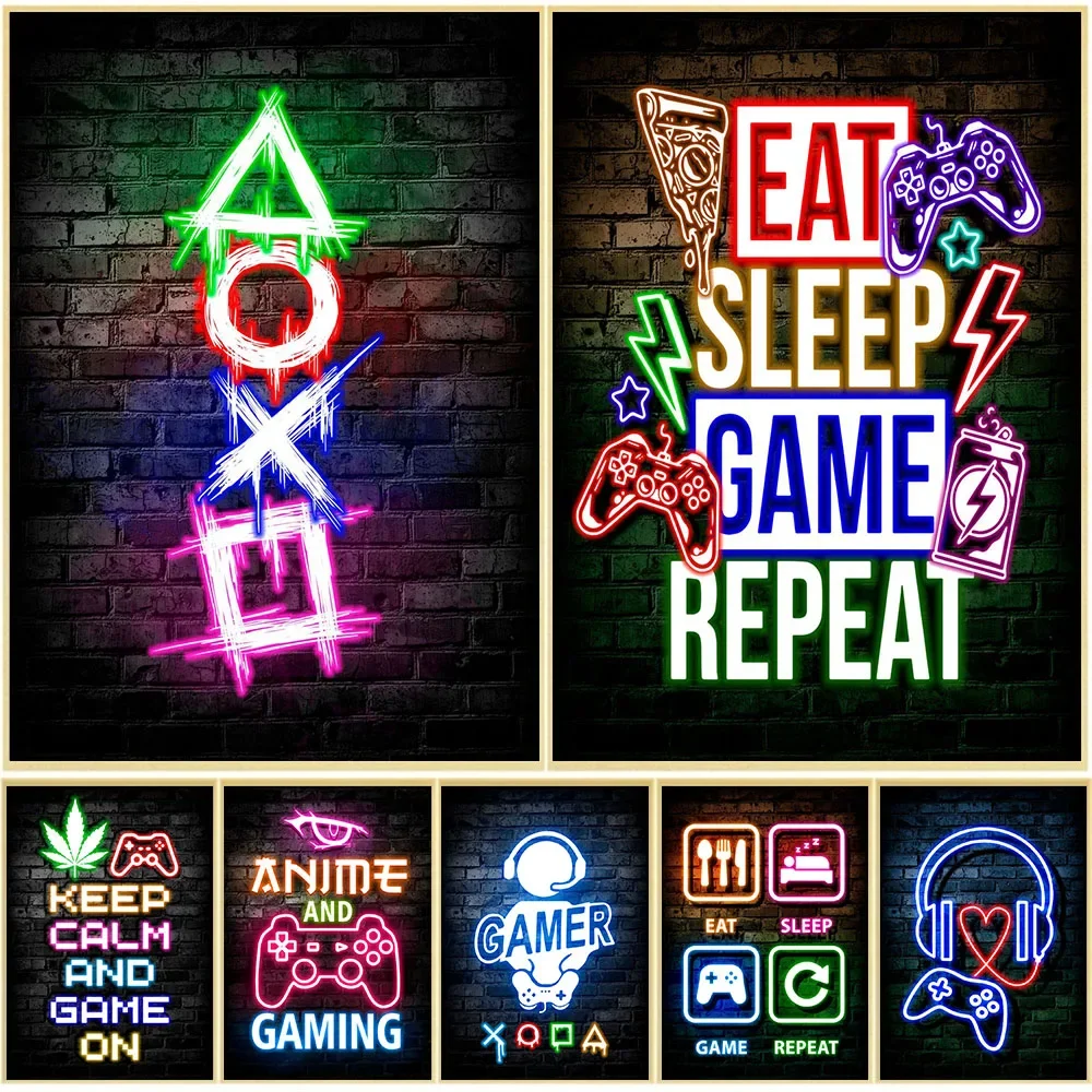 Pósteres de Arte Mural con Dis - Gaming Accessories Wall reseña y precio